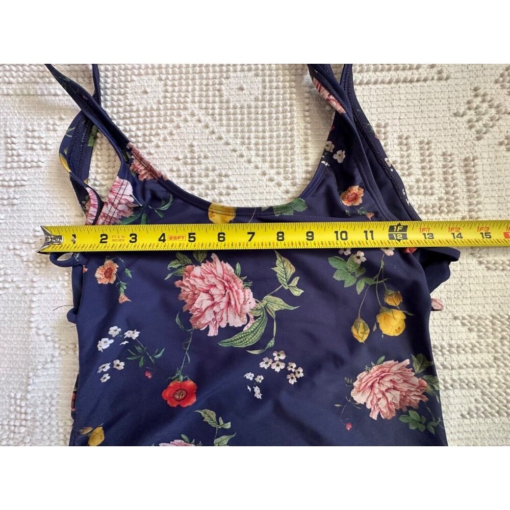 Y.A.S. Womens Swimsuit Sz S One-Piece Navy Floral Modern CottageCore Romantic - Picture 11 of 12